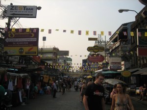 Khao San Rd. where our hostel is located